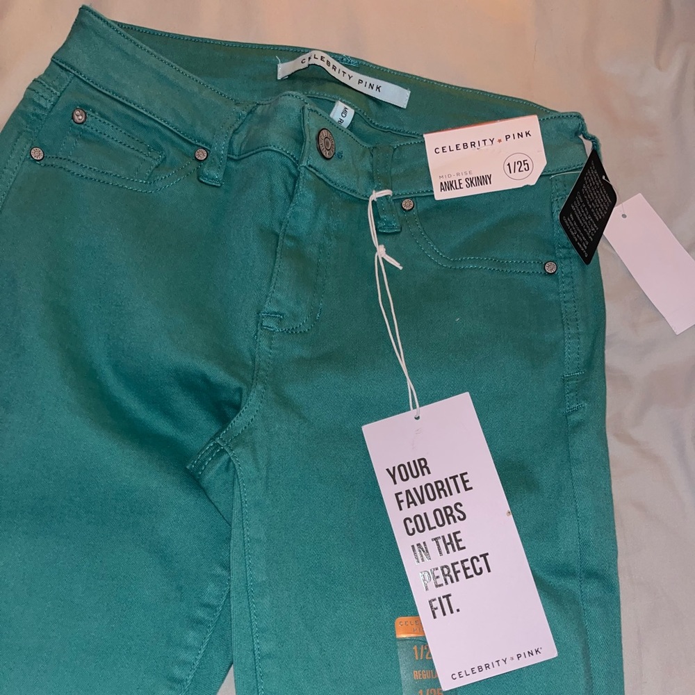 Teal jeans